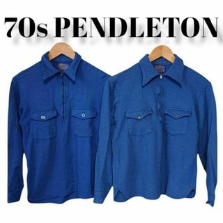 ペンドルトン(PENDLETON)の70s PENDLETONハーフジップウールシャツ長袖ヴィンテージペンドルトン(シャツ)