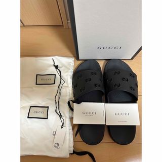 グッチ(Gucci)のGUCCI グッチラバーGGスライドサンダル(ビーチサンダル)