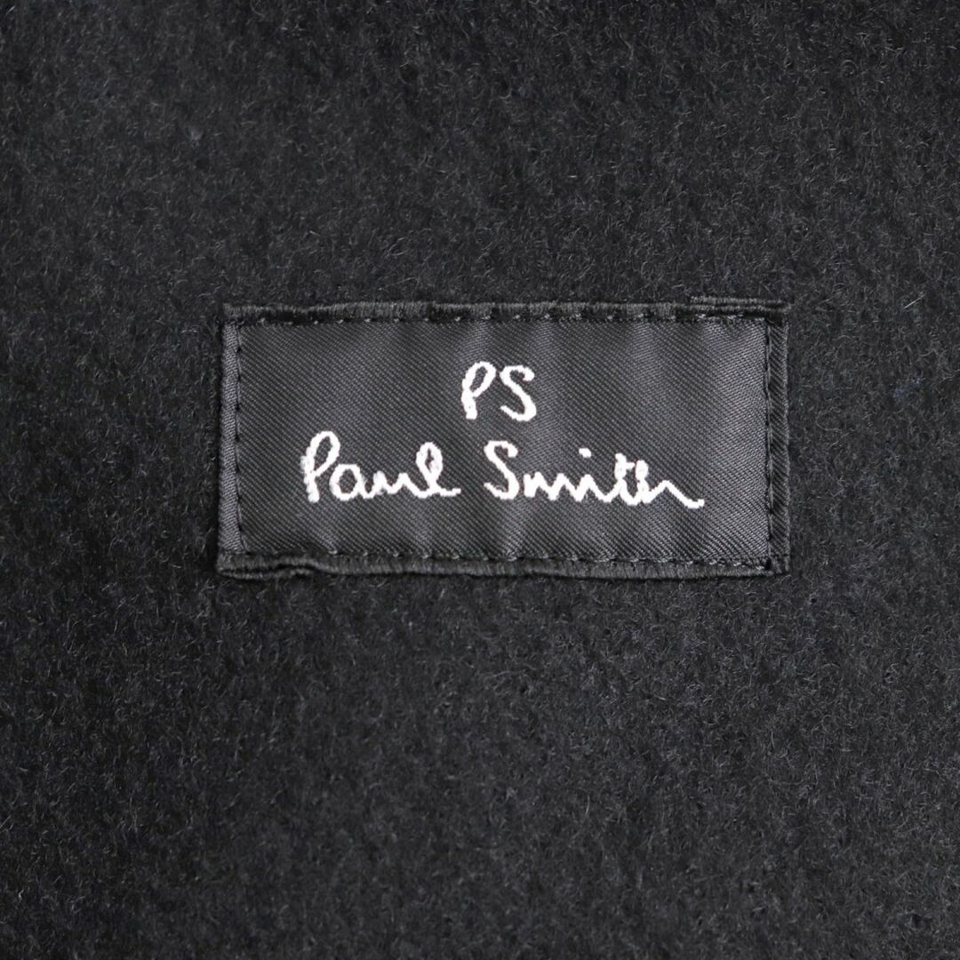 Paul Smith(ポールスミス)の美品◆PS Paul Smith ポールスミス 革ヒモ 水牛トグルボタン フード付き レザー使い ダッフルコート ブラック S メンズ 正規品 メンズのジャケット/アウター(ダッフルコート)の商品写真