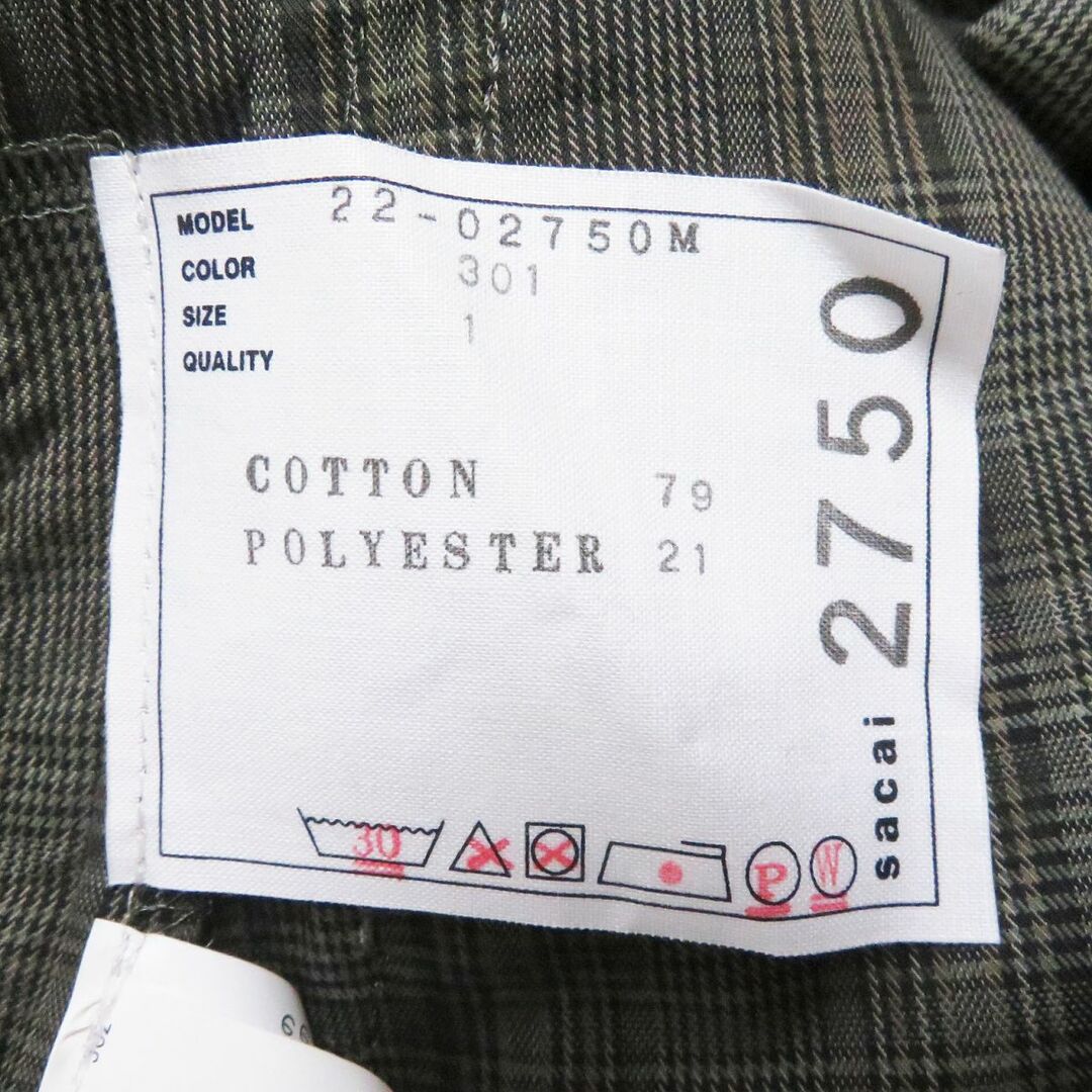 sacai - 未使用品□22SS sacai/サカイ 22-02750M グレンチェック sacai - 未使用品□22SS sacai/サカイ 22-02750M グレンチェック