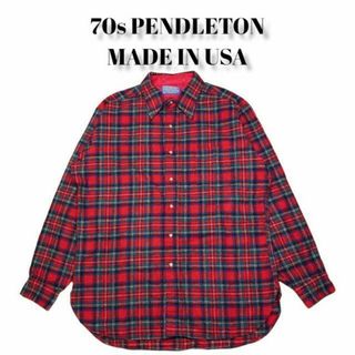 ペンドルトン(PENDLETON)の70sPENDLETONウールチェックシャツLペンドルトンヴィンテージ(シャツ)