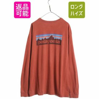 パタゴニア(patagonia)のUSA製 15年製 パタゴニア 両面 プリント 長袖 Tシャツ メンズ XXL Patagonia アウトドア ロンT プリントT フィッツロイ P6 バックプリント(Tシャツ/カットソー(七分/長袖))