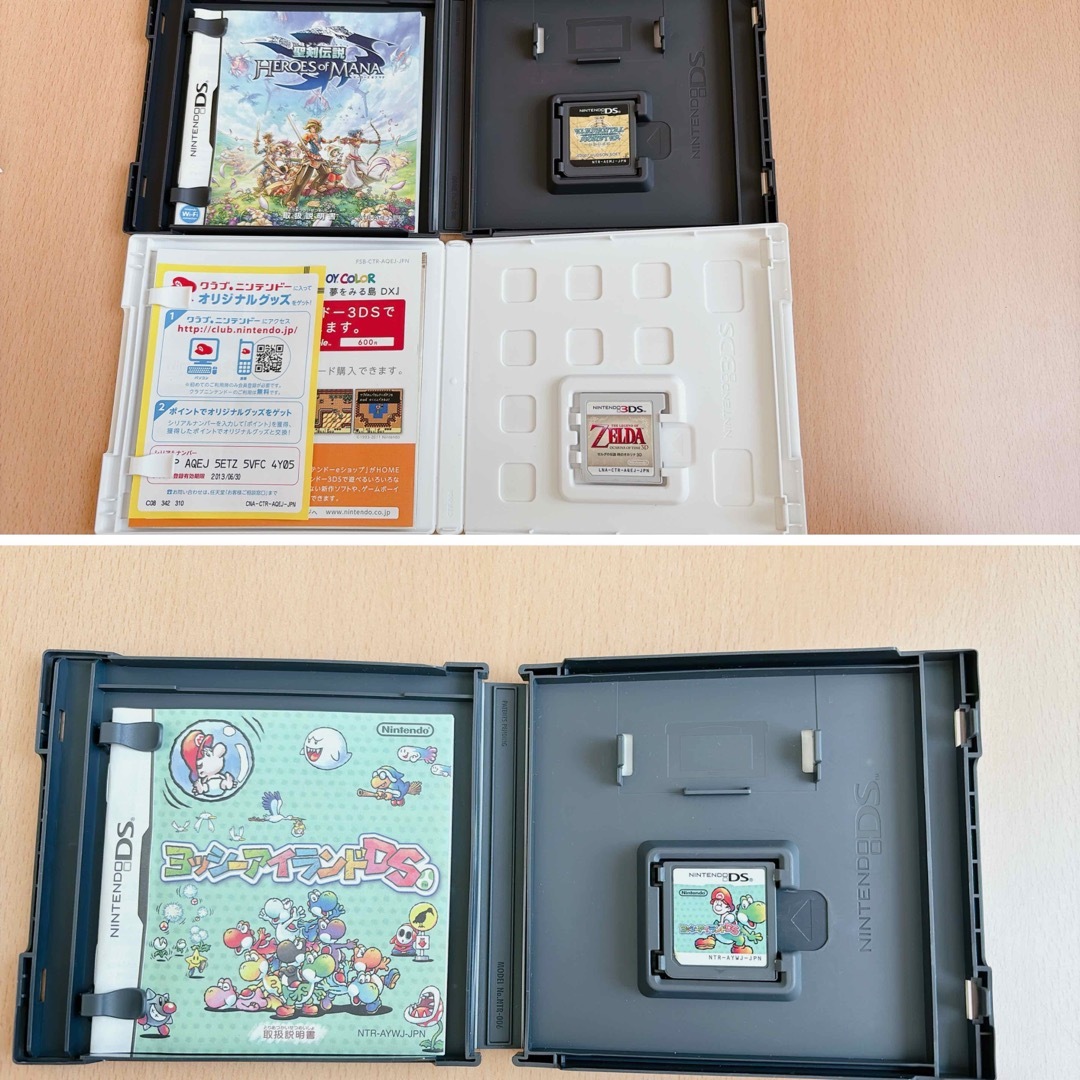 ニンテンドー3DS(ニンテンドー3DS)の【完品】ニンテンドー 3DS   ミスティピンク  ソフト付き✨ エンタメ/ホビーのゲームソフト/ゲーム機本体(家庭用ゲーム機本体)の商品写真