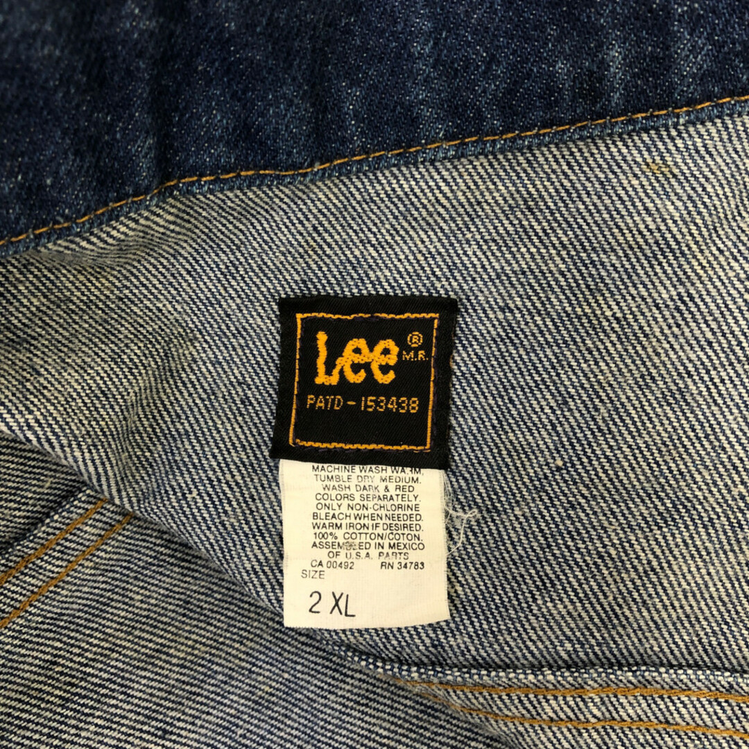 Lee(リー)の2000年代～ Lee リー PATD-153438 デニムジャケット アウター アメカジ 大きいサイズ ブルー (メンズ 2XL) 中古 古着 P8821 メンズのジャケット/アウター(Gジャン/デニムジャケット)の商品写真