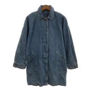 エディーバウアー(Eddie Bauer)の90年代 Eddie Bauer エディーバウアー デニムコート アウター アウトドア ブルー (レディース L) 中古 古着 P8832(ロングコート)