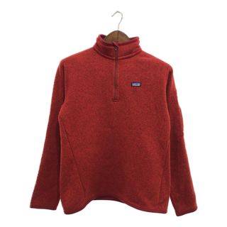 パタゴニア(patagonia)のpatagonia パタゴニア ハーフジップ ベターセーター フリースジャケット アウトドア キャンプ レッド (レディース L) 中古 古着 P8848(その他)