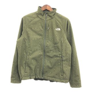 ザノースフェイス(THE NORTH FACE)のTHE NORTH FACE ノースフェイス ソフトシェルジャケット アウター アウトドア 幾何学柄 グリーン (レディース XL) 中古 古着 P8856(その他)