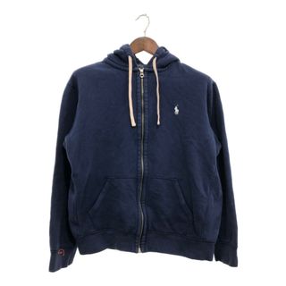 ポロラルフローレン(POLO RALPH LAUREN)のPolo by Ralph Lauren ポロ ラルフローレン フルジップ スウェット パーカー ワンポイントロゴ ネイビー (メンズ L) 中古 古着 P8859(パーカー)