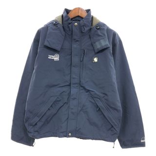 カーハート(carhartt)のCarhartt カーハート ナイロン マウンテンパーカー ジャケット アウター ワーク ネイビー (メンズ LARGE REGULAR) 中古 古着 P9169(マウンテンパーカー)