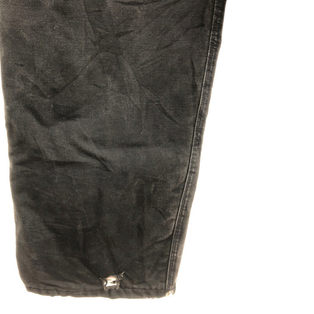 carhartt(カーハート)の90年代 USA製 Carhartt カーハート ダック ワーク ダブルニー オーバーオール ボトムス ブラック (メンズ 38/32) 中古 古着 P9204 メンズのパンツ(サロペット/オーバーオール)の商品写真