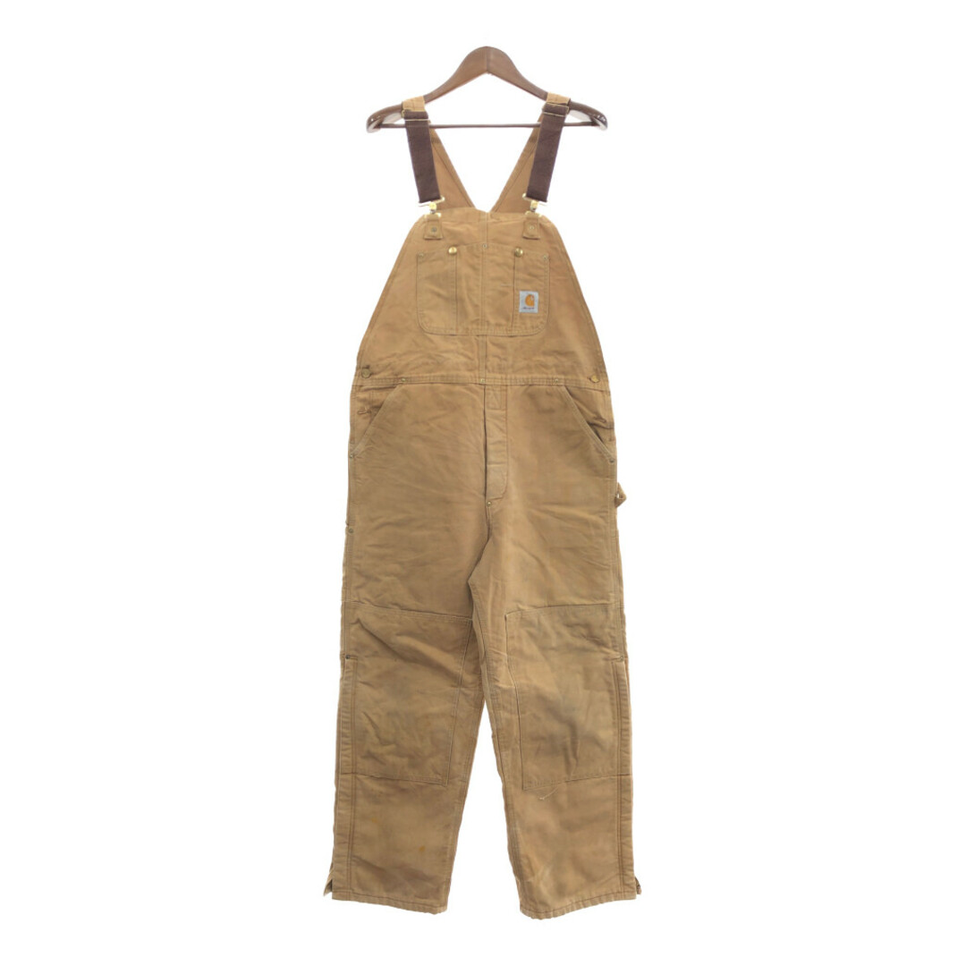 carhartt(カーハート)のCarhartt カーハート ダック ワーク ダブルニー オーバーオール ボトムス ベージュ (メンズ 42) 中古 古着 P9205 メンズのパンツ(サロペット/オーバーオール)の商品写真