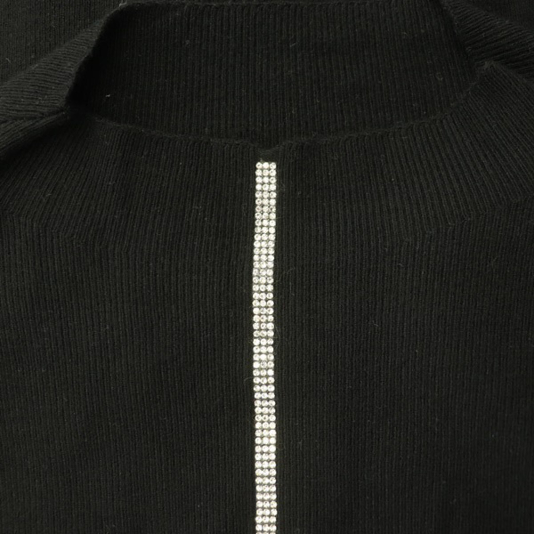other(アザー)のフレンチパヴェ ビジュー装飾 ニット セーター 長袖 ラインストーン 黒 レディースのトップス(ニット/セーター)の商品写真