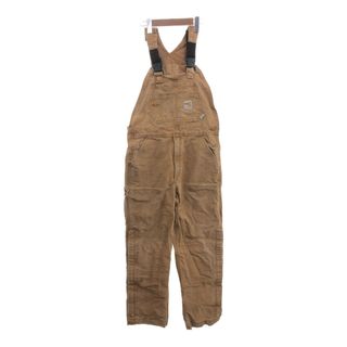 カーハート(carhartt)のCarhartt カーハート ダック オーバーオール ボトムス ダブルニー ワーク ブラウン (メンズ 32/32) 中古 古着 P9268(サロペット/オーバーオール)