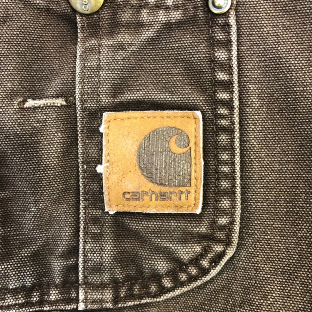 carhartt(カーハート)のCarhartt カーハート ダック オーバーオール ボトムス ダブルニー ワーク ブラウン (メンズ W37相当) 中古 古着 P9530 メンズのパンツ(サロペット/オーバーオール)の商品写真