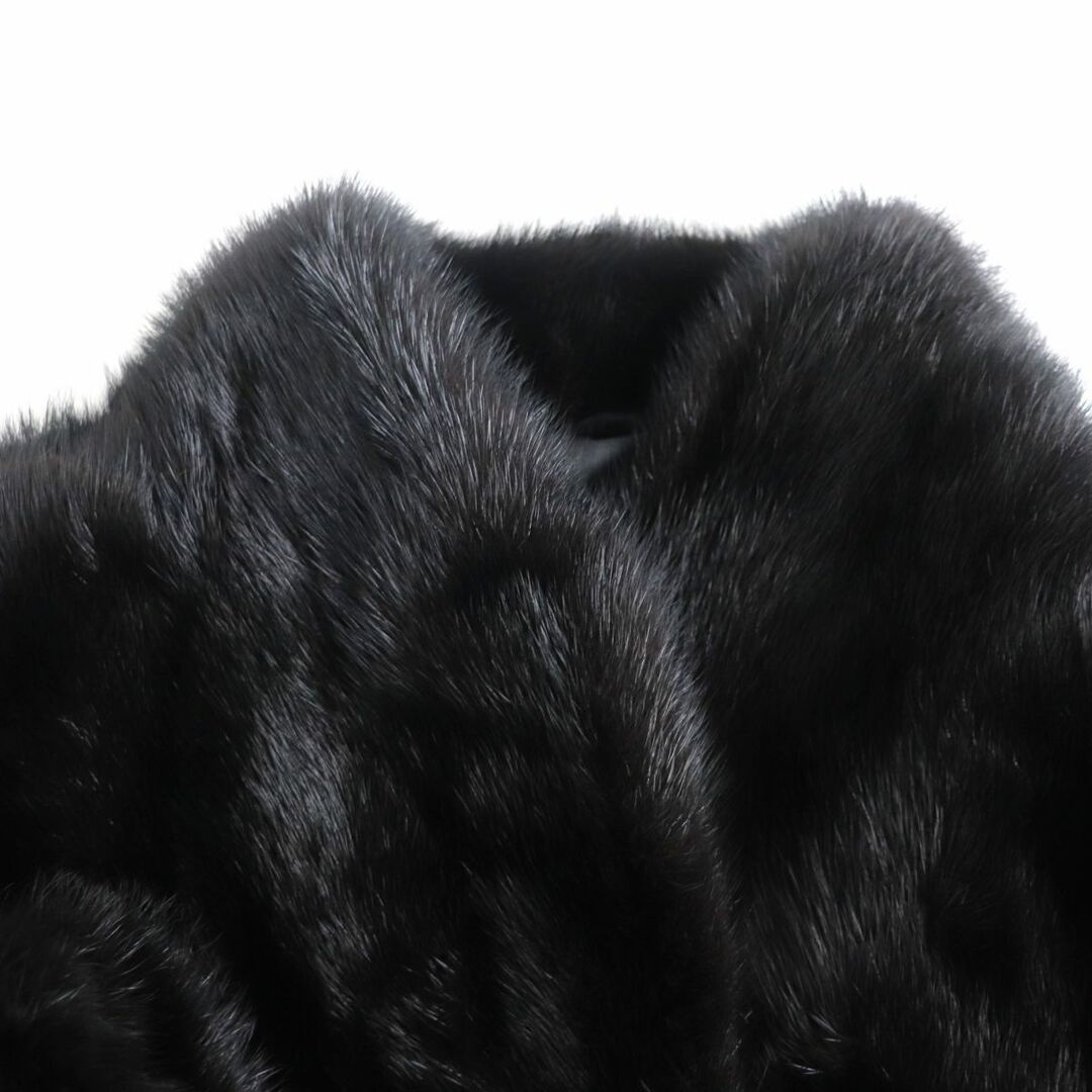 極美品◆MINK　ミンク　逆毛　本毛皮コート　ダークブラウン　15　毛質柔らか◎ レディースのジャケット/アウター(毛皮/ファーコート)の商品写真