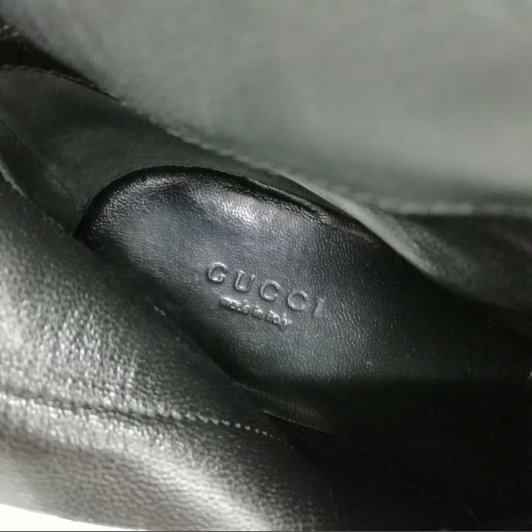 Gucci(グッチ)の美品 マイクロGG レザー ロング ブーツ ラムファー 37.5 ブラック レディースの靴/シューズ(ブーツ)の商品写真