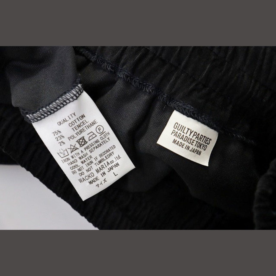 WACKO MARIA(ワコマリア)のワコマリア ベロア パンツ ブラック L VELOUR PANTS 黒 刺繍 メンズのパンツ(スラックス)の商品写真