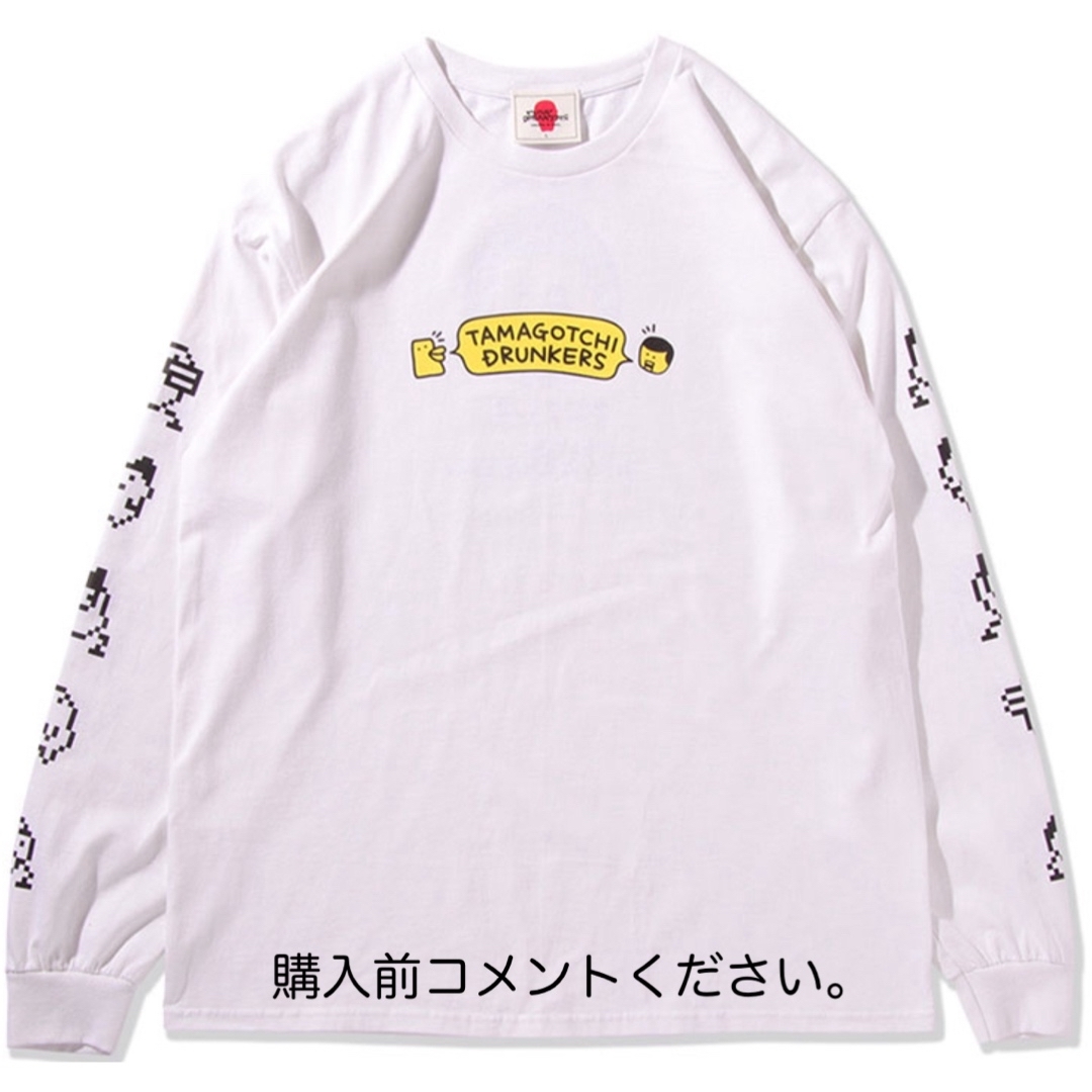 PUNK DRUNKERS(パンクドランカーズ)のパンクドランカーズ たまごっち 長袖Tシャツ ロンT ロングスリーブTシャツ 白 メンズのトップス(Tシャツ/カットソー(七分/長袖))の商品写真