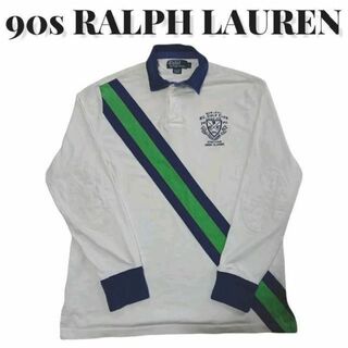 ポロラルフローレン(POLO RALPH LAUREN)のRALPH LAURENナンバリングラガーシャツ古着ラルフローレン白ホワイト(Tシャツ/カットソー(七分/長袖))