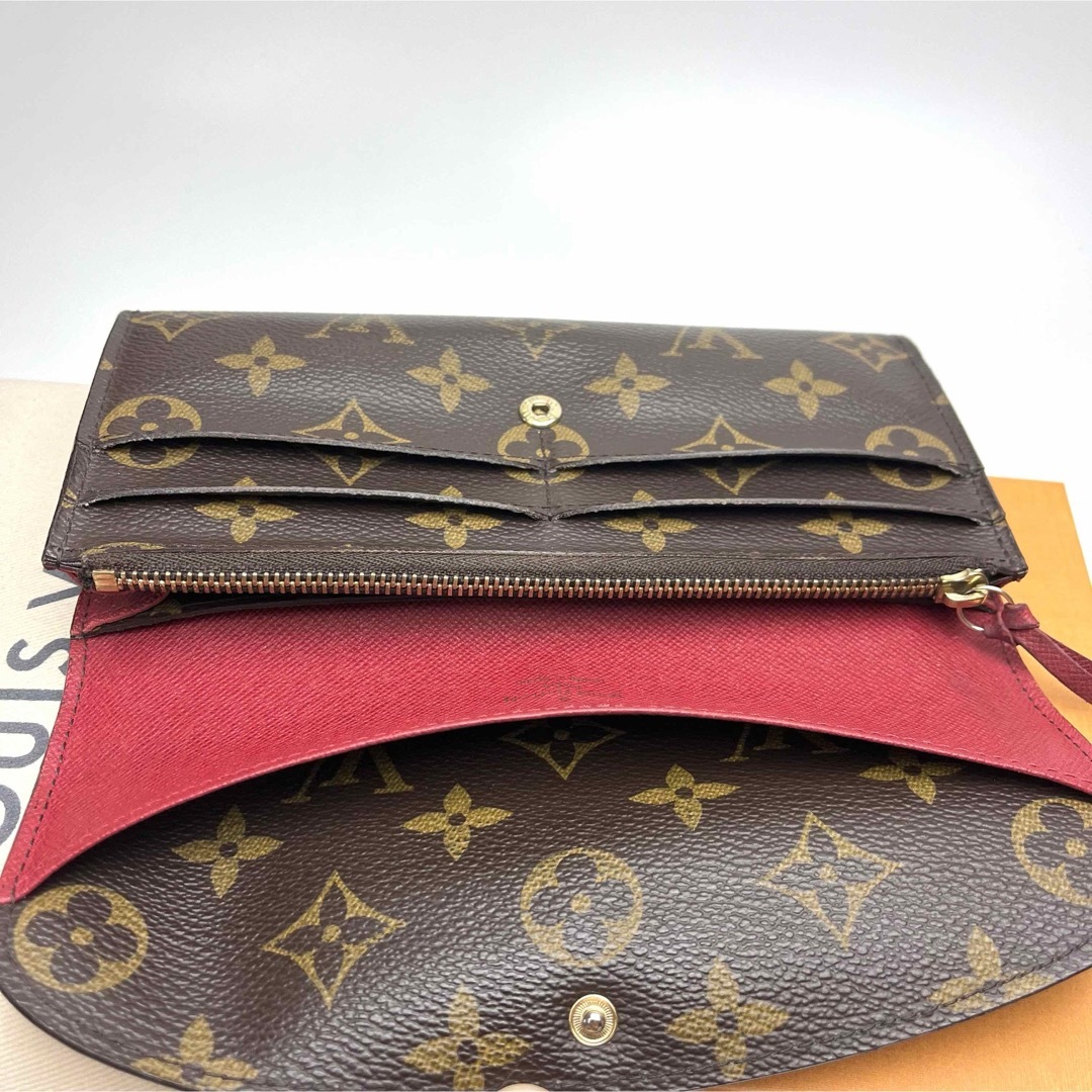 LOUIS VUITTON(ルイヴィトン)の鑑定済 ルイヴィトン モノグラム 人気 エミリー フューシャ ファスナー長財布 レディースのファッション小物(財布)の商品写真