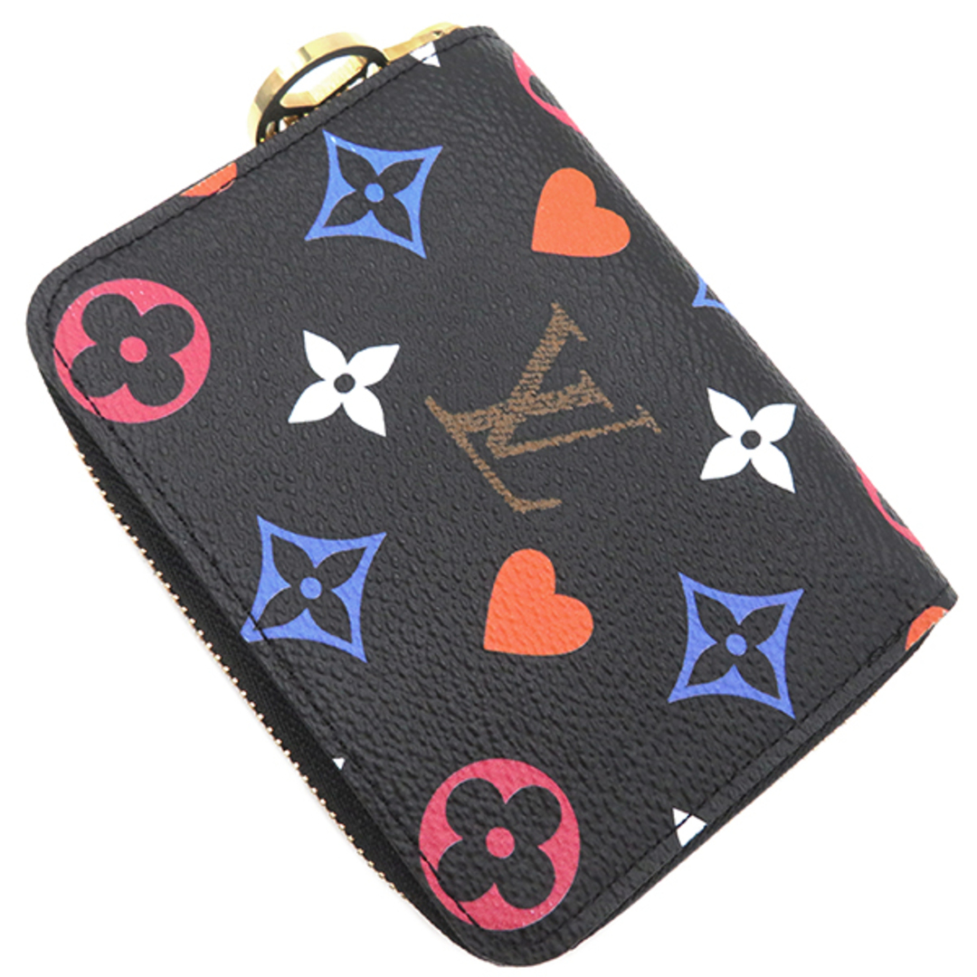 LOUIS VUITTON(ルイヴィトン)のルイヴィトン LOUIS VUITTON コインケース ジッピー コインパース ゲームオンキャンバス ブラック ゴールド金具 黒 小銭入れ トランプ  M80305 SN4210/RFID【中古】 レディースのファッション小物(財布)の商品写真