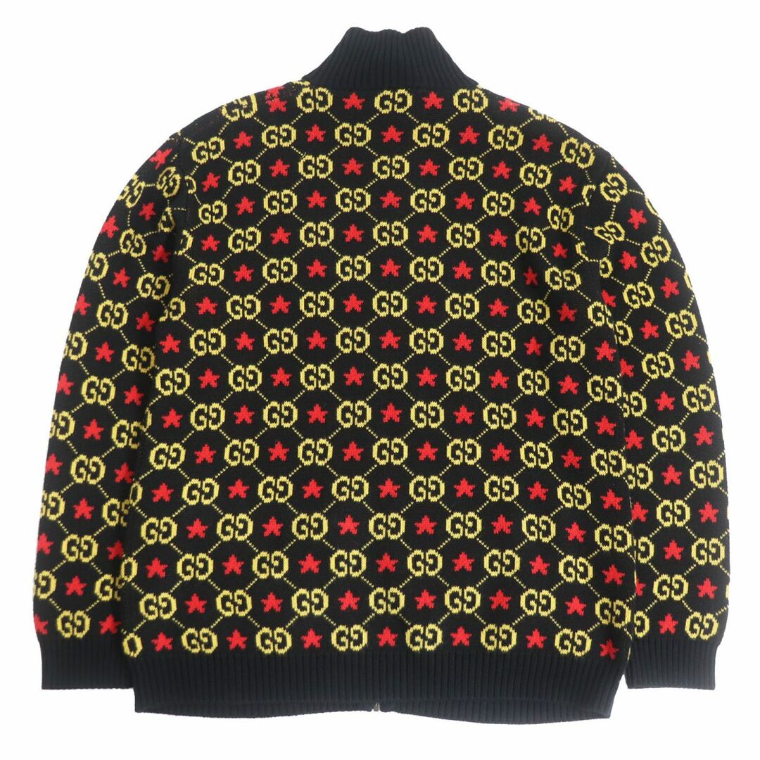 Gucci(グッチ)の美品□20AW GUCCI/グッチ 576796 GGパターン/スター総柄 ZIPUP ジャガード ニットブルゾンジャケット/ドライバーズニット 黒系 S 正規品 メンズのジャケット/アウター(その他)の商品写真