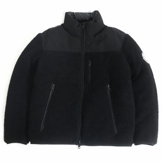 モンクレール(MONCLER)の極美品□18-19AW モンクレールジーニアス 2 BROHAN デカロゴワッペン WZIP リバーシブル ボア ダウンジャケット 黒 0 正規品 メンズ(ダウンジャケット)