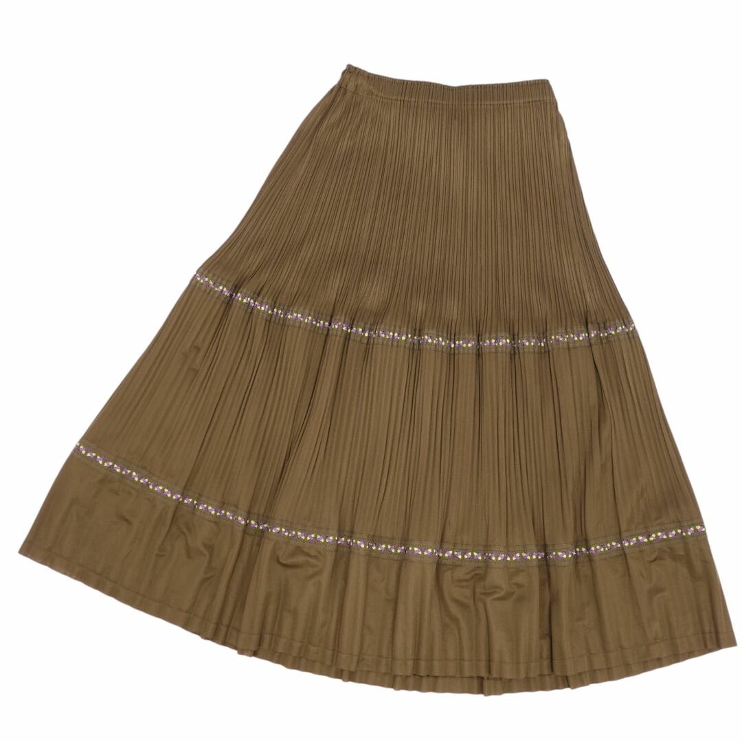 PLEATS PLEASE ISSEY MIYAKE(プリーツプリーズイッセイミヤケ)の美品 プリーツプリーズ イッセイミヤケ PLEATS PLEASE スカート プリーツスカート ボトムス レディース 2(M相当) ブラウン レディースのスカート(ひざ丈スカート)の商品写真