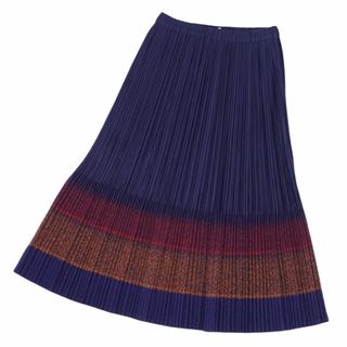 プリーツプリーズイッセイミヤケ(PLEATS PLEASE ISSEY MIYAKE)の美品 プリーツプリーズ イッセイミヤケ PLEATS PLEASE スカート プリーツスカート ボトムス レディース 3(L相当) マルチカラー(ひざ丈スカート)