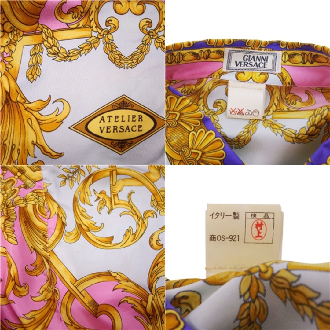 Gianni Versace(ジャンニヴェルサーチ)のVintage ジャンニヴェルサーチ GIANNI VERSACE シャツ ロングスリーブ 長袖 総柄 シルク100％ トップス メンズ 46(S相当) マルチカラー メンズのトップス(シャツ)の商品写真