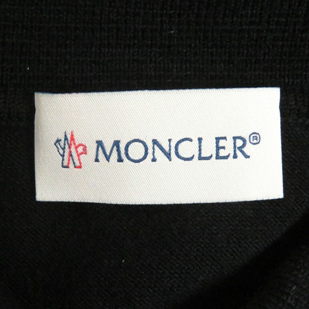 MONCLER(モンクレール)の極美品□2021年製 MONCLER/モンクレール POLO TRICOT ロゴボタン ウール 薄手 長袖 ニットポロシャツ/セーター ブラック L 正規品 メンズ メンズのトップス(ポロシャツ)の商品写真