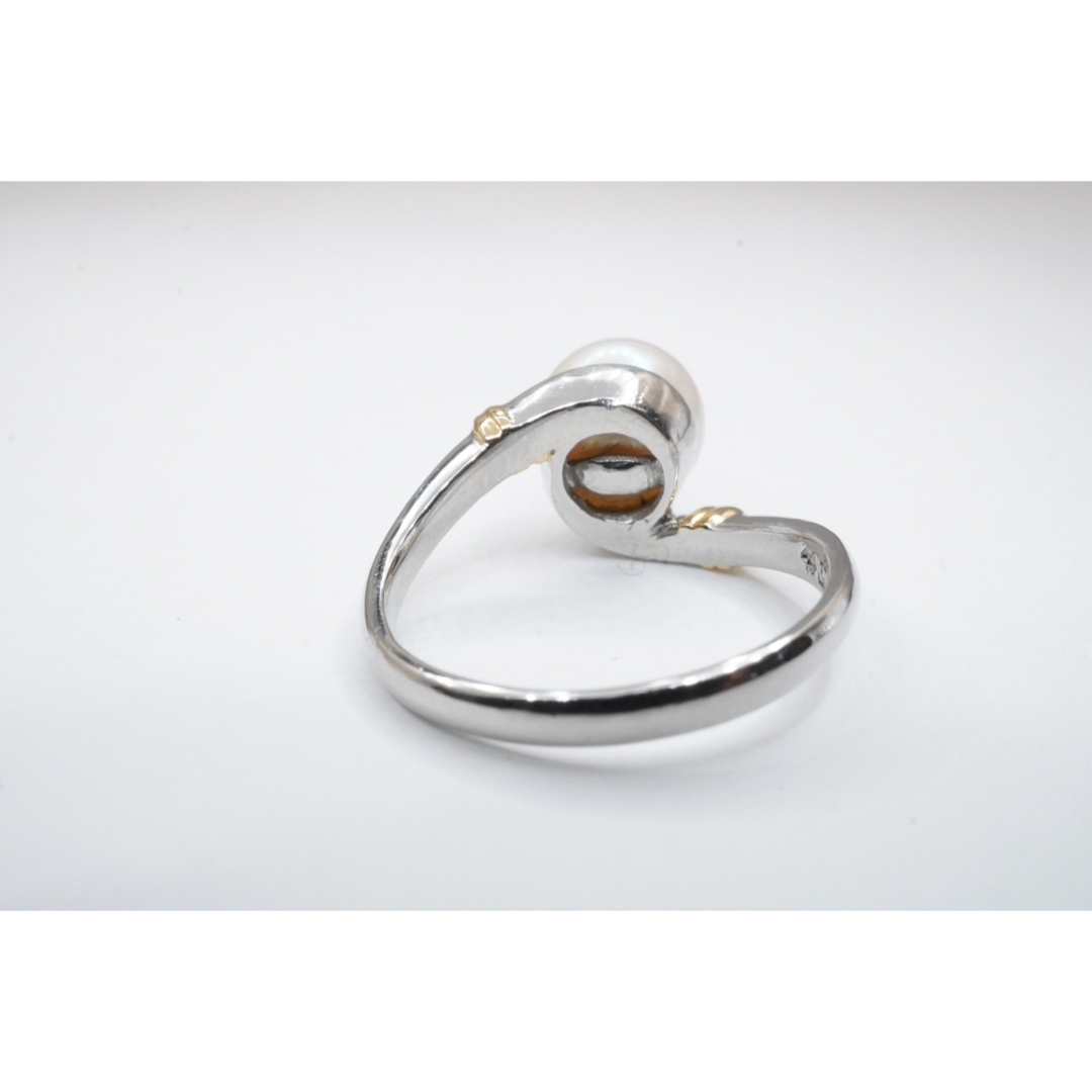 天然 真珠 パール リング  K18 PT900 プラチナ レディースのアクセサリー(リング(指輪))の商品写真