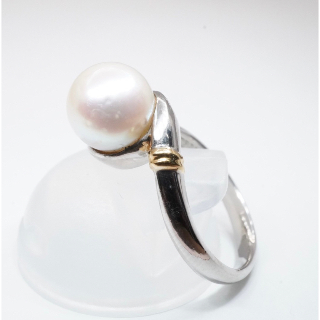 天然 真珠 パール リング  K18 PT900 プラチナ レディースのアクセサリー(リング(指輪))の商品写真