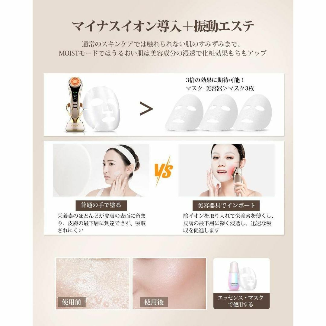 ✨1台6役✨美顔器　RF美顔器 EMS ラジオ波 プレゼント　イオン導入 スマホ/家電/カメラの美容/健康(フェイスケア/美顔器)の商品写真