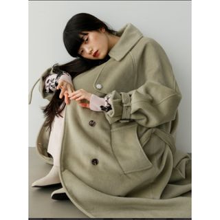 bijou button melton trench トレンチコート(トレンチコート)