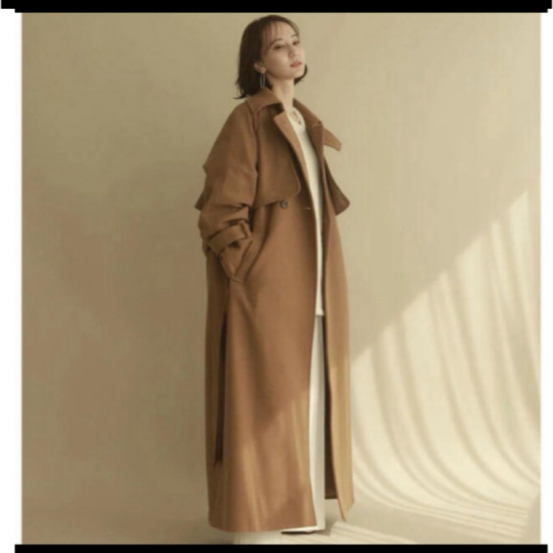 Oversize wool trench coat ♡louren♡ レディースのジャケット/アウター(トレンチコート)の商品写真