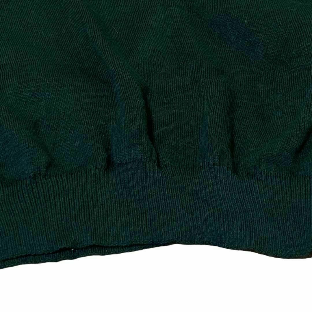 イタリア製 ニットセーター PRESCOTT Vネック ロゴ刺繍 薄手a84 メンズのトップス(ニット/セーター)の商品写真