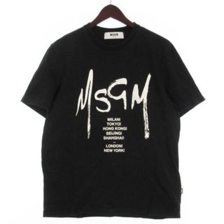 エムエスジイエム(MSGM)のエムエスジーエム MSGM Tシャツ 半袖 プリント コットン ブラック S(Tシャツ/カットソー(半袖/袖なし))