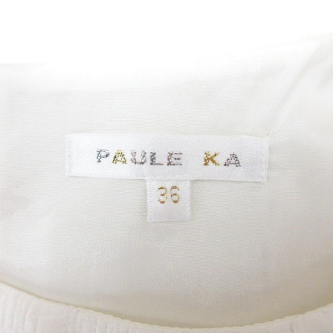 PAULE KA(ポールカ)のポールカ PAULE KA ノースリーブ ワンピース 36 ブラック ホワイト レディースのワンピース(その他)の商品写真