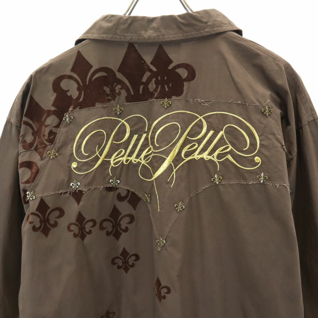 PELLE PELLE(ペレペレ)のペレペレ 長袖 シャツ L ブラウン pellepelle メンズ 古着 【240227】 メンズのトップス(シャツ)の商品写真