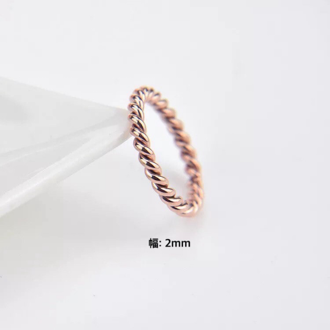 New ロープワイヤーリング ステンレスリング ステンレス指輪 ピンキーリング レディースのアクセサリー(リング(指輪))の商品写真