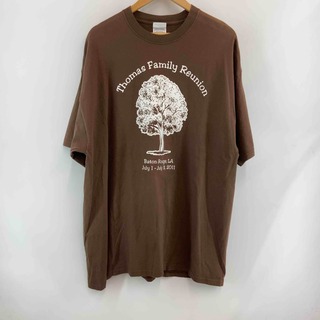 PORT&COMPANY メンズ  プリントTシャツ 半袖 ブラウン(Tシャツ/カットソー(半袖/袖なし))