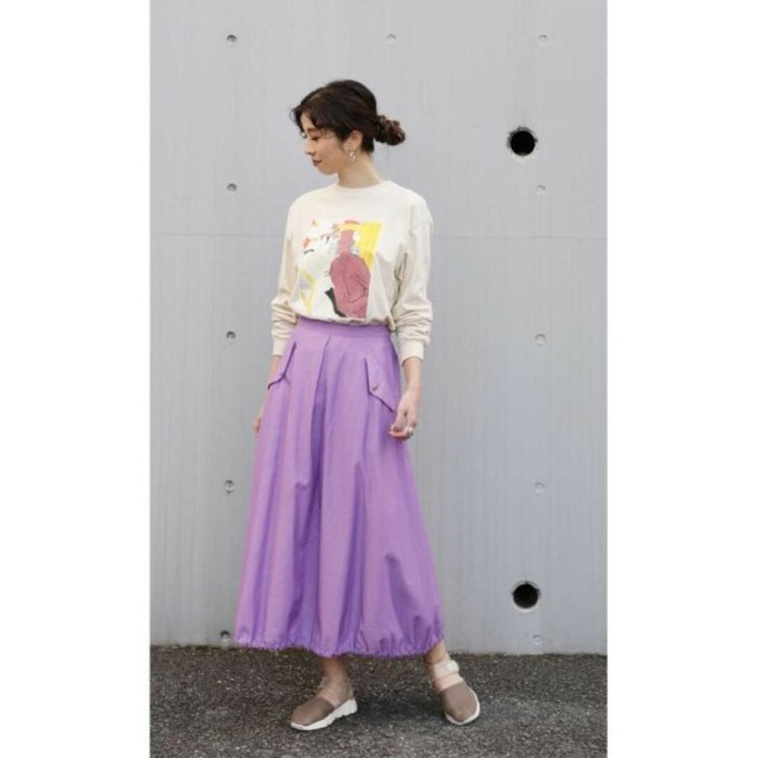 ROSE BUD(ローズバッド)のCREOLME　クレオルム　ロングスカート　パープル　ローズバッド　日本製 レディースのスカート(ロングスカート)の商品写真