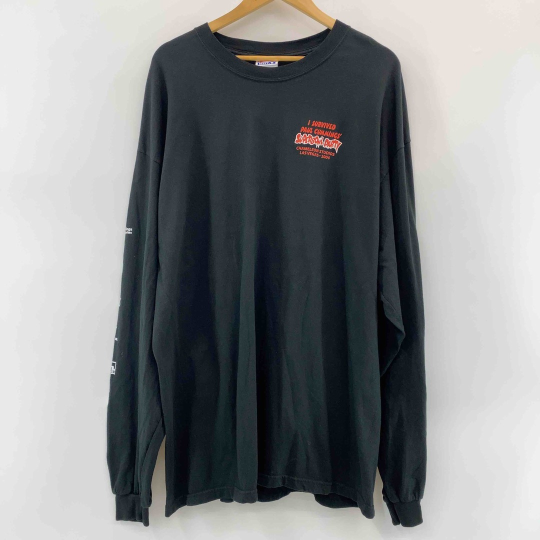 Hanes(ヘインズ)のHanes ヘインズ USA製 長袖Tシャツ プリント柄 ブラック メンズのトップス(Tシャツ/カットソー(七分/長袖))の商品写真