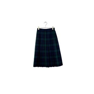 Ladies Traditional NEWYORKER pleated skirt ニューヨーカー プリーツスカート チェック グリーン サイズ66-92 レディース ヴィンテージ 6(ひざ丈スカート)