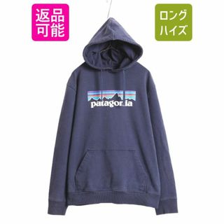 パタゴニア(patagonia)の19年製 パタゴニア プリント スウェット フード パーカー メンズ L / Patagonia トレーナー プルオーバー フィッツロイ アウトドア 裏起毛(パーカー)