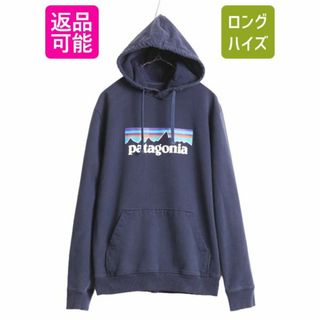 パタゴニア(patagonia)の19年製 パタゴニア プリント スウェット フード パーカー メンズ M / Patagonia トレーナー プルオーバー フィッツロイ アウトドア 裏起毛(パーカー)