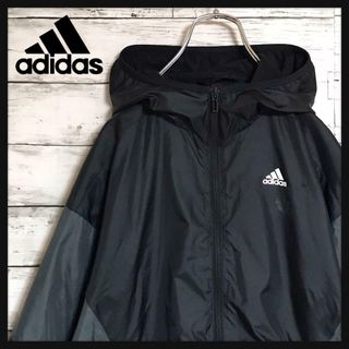 adidas - 【人気Ｌサイズ】アディダス　プリントロゴ入りナイロンジャケット　裏起毛K624