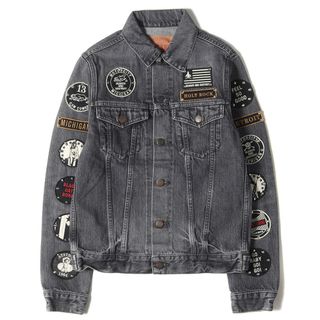 HYSTERIC GLAMOUR - 美品 HYSTERIC GLAMOUR ヒステリックグラマー ジャケット サイズ:S 11SS SP加工 デニム ロッカーズ Ｇジャン 0212AB01 トラッカージャケット アウター ブルゾン 鋲ジャン アーカイブ ブラック 日本製【メンズ】【中古】