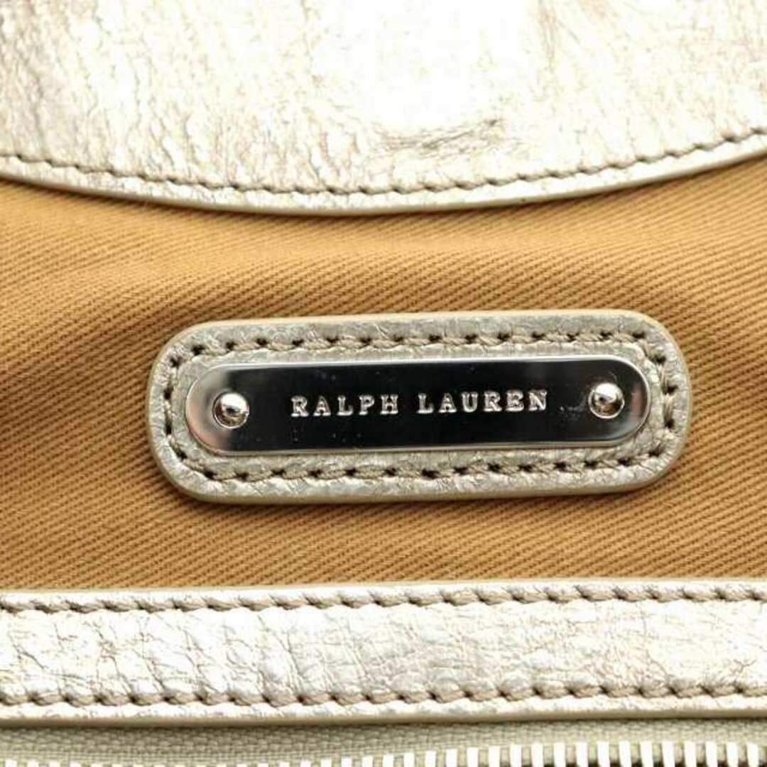 Ralph Lauren(ラルフローレン)のラルフローレン トートバッグ 編み込み フリンジ メタリックレザー 金色 レディースのバッグ(トートバッグ)の商品写真